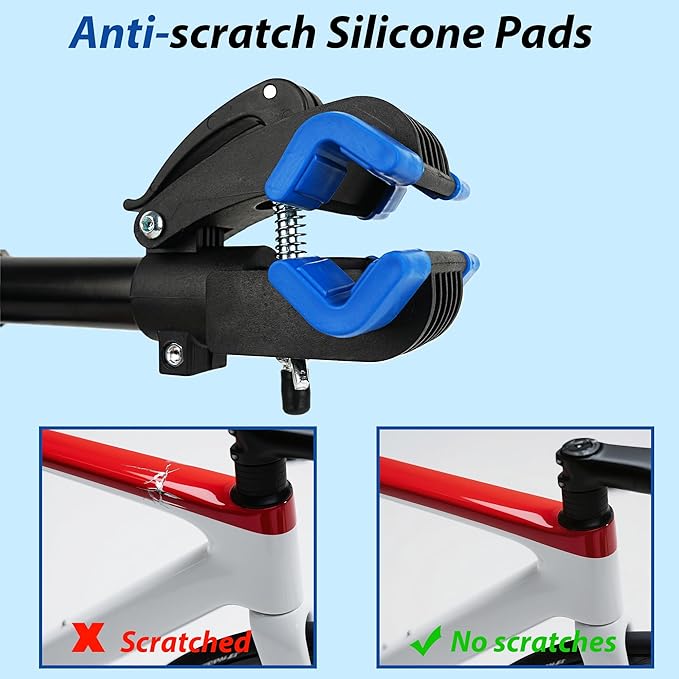 Bike Work Stand – Heavy-Duty Floor Mounted Bicycle Repair Rack with Adjustable Clamp – Rotatable Bike Maintenance Stand for Home & Garage Use-StrideForce Fitness