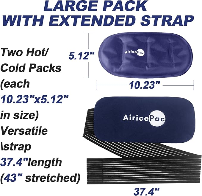 Reusable Hot and Cold Ice Packs, 3-Piece Set, Adjustable Gel Wraps for Back, Knees, Shoulders, Arms and Legs-StrideForce Fitness