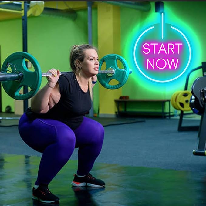 Start Now Neon Sign USB Powered with Dimmable Switch for Wall Background Decor Start Now Light Up Sign Neon for Office Gym Home Parties Decor Gift for Entrepreneurs Graduation 11.02 * 13.39In-StrideForce Fitness