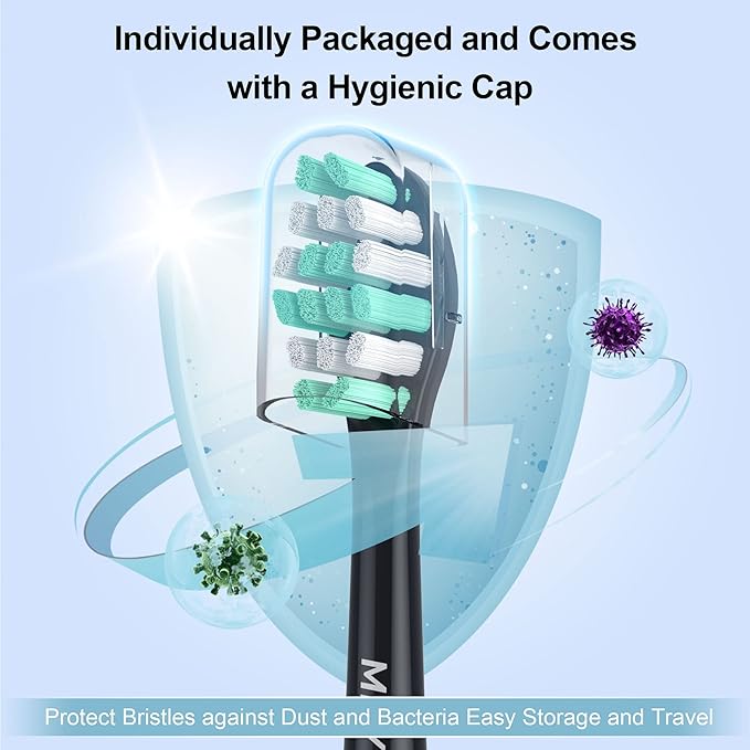 MRYUESG Replacement Heads Compatible with Philips Sonicare 10 Pack, 5 White + 5 Black, MRYUESG Electric Tooth-Brush Head for Phillips