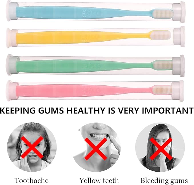 Ultra Soft Bristle Toothbrush 4pcs, Mild Cleaning Oral Care Tool for Sensitive Gums, Assorted Colors for Adults’ Daily Use