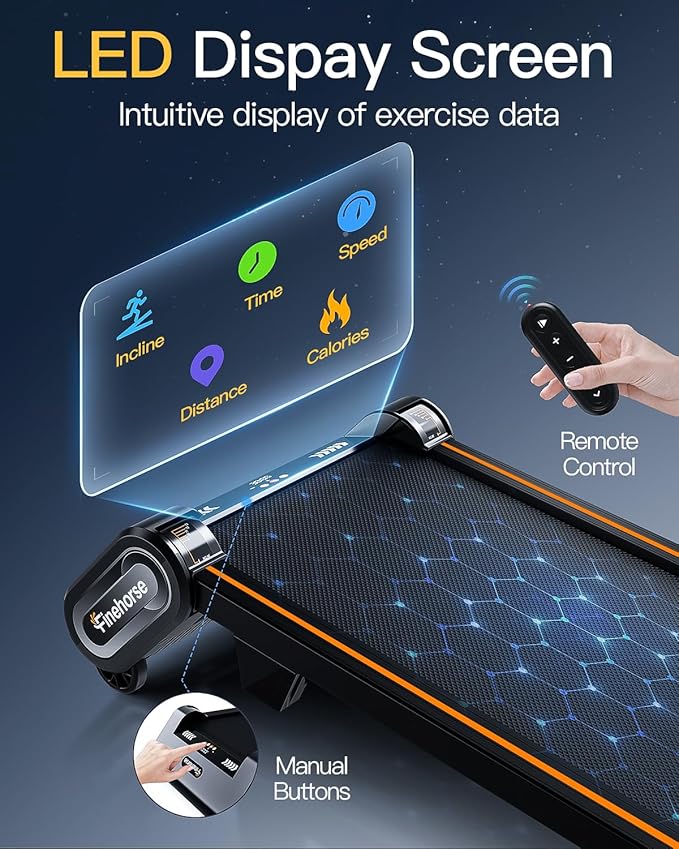 Walking Pad Treadmill with Auto Incline, 6 in 1 Under Desk Treadmill, 6-Level Incline Treadmills, 2.5HP Portable Treadmills for Home with 330LBS Capacity, LED Display, Remote Control-StrideForce Fitness