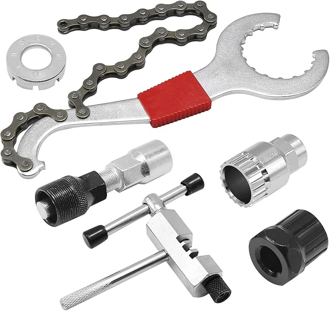 6 Pcs Bicycle Repair Tools Kit, Bike Cassette Removal Tool, Sprocket Removal Tools Sprocket Remover for Mountain Bike, Road Bike-StrideForce Fitness