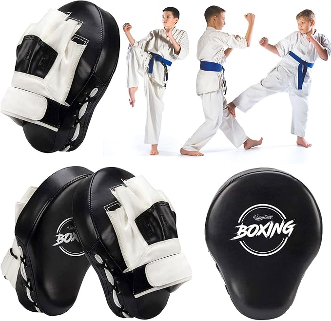 Valleycomfy Boxing Curved Focus Punching Mitts- Leatherette Training Hand Pads-StrideForce Fitness