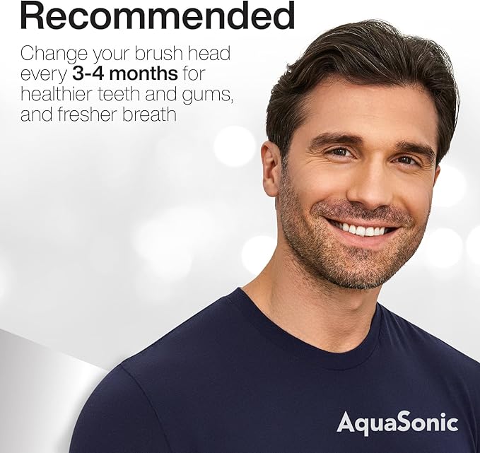 AquaSonic Genuine Duo Series Replacement Brush Heads | for Normal & Sensitive Teeth | Compatible with Duo Series & Home Dental Center Toothbrush Handles | NOT Compatible with Duo Series Pro