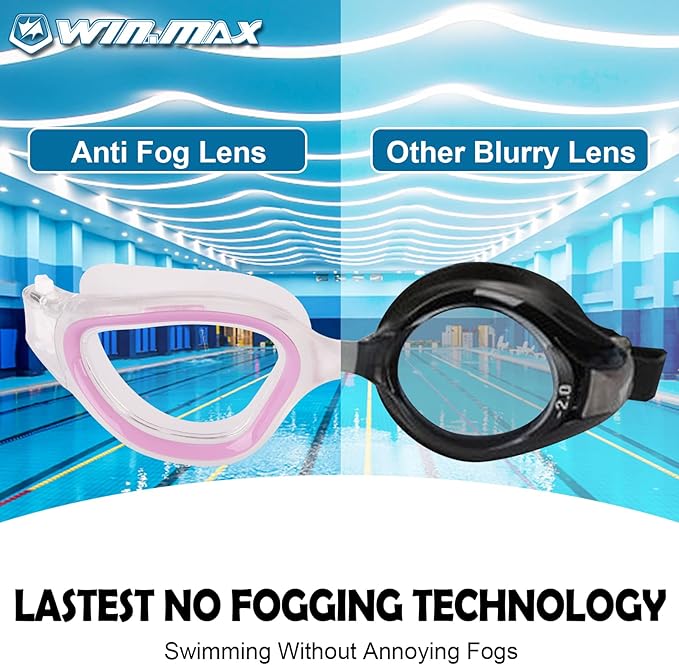 WIN.MAX Polarized Swimming Goggles Swim Pool Goggles Anti Fog Anti UV No Leakage Clear Vision for Men Women Adults Teenagers-StrideForce Fitness