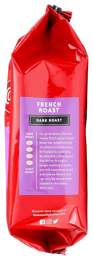 Community Coffee French Roast, Ground Coffee, Extra Dark Roast, 12 Ounce Bag (Pack of 1)-StrideForce Fitness