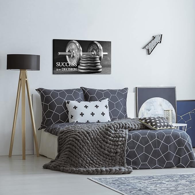 YeiLnm Workout Pictures for Home Gym Room Canvas Motivational Wall Decor 20"x36"-StrideForce Fitness