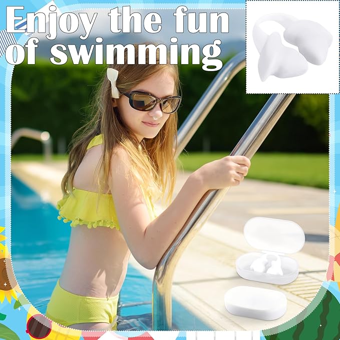 Soulchen 2 Pcs Swimming Nose Plugs Silicone Waterproof Painless Swim Nose Clip with Storage Box for Adults Kids Men Women Beginners-StrideForce Fitness