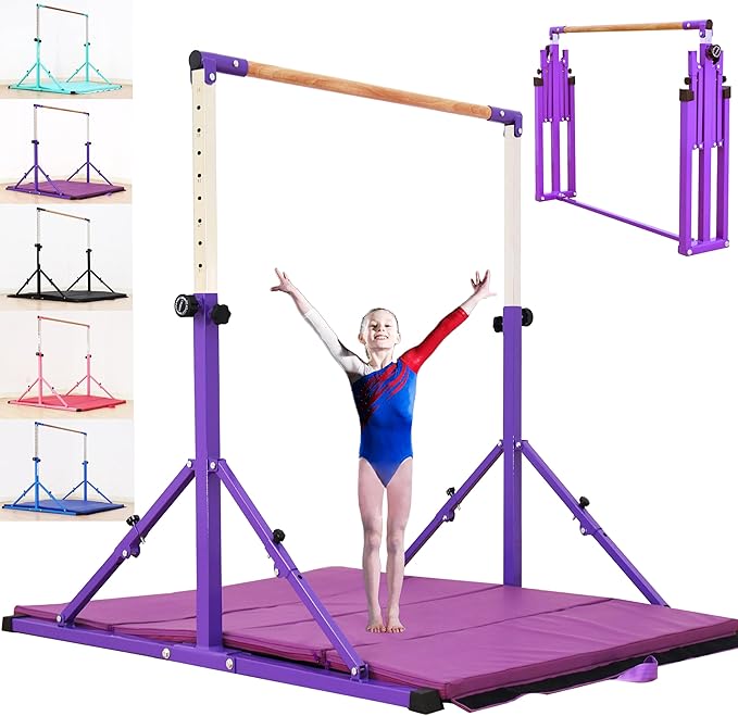 4FT/5FT Gymnastic Bar Set Gymnastics Horizontal Bar Gymnastics Kip Bar for Kids Home Use-StrideForce Fitness