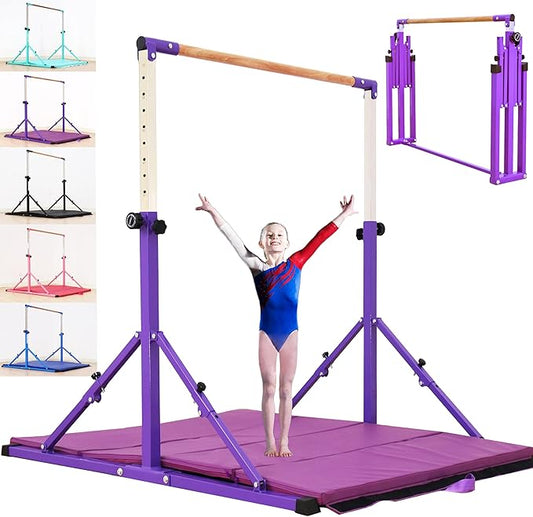 4FT/5FT Gymnastic Bar Set Gymnastics Horizontal Bar Gymnastics Kip Bar for Kids Home Use-StrideForce Fitness