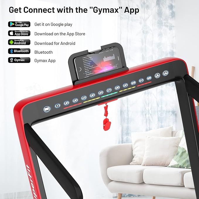GYMAX Walking Pad, Dual LED Display 2 in 1 Under Desk Treadmill for Home with Remote & Smart App Control, 2.25HP Foldable Portable Treadmill Running Machine for Office Small Space-StrideForce Fitness