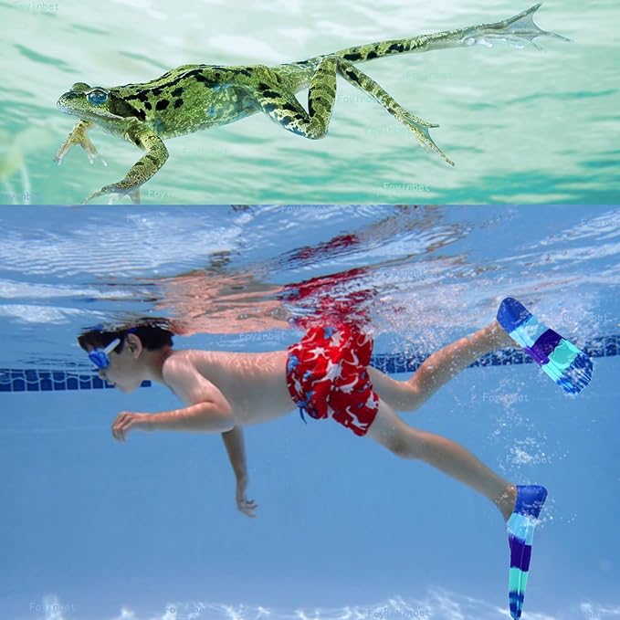 Kids Swim Fins,Short Kids Fins Youth Swimming Flippers for Lap Swimming Training for Children Girls Boys Beginners-StrideForce Fitness