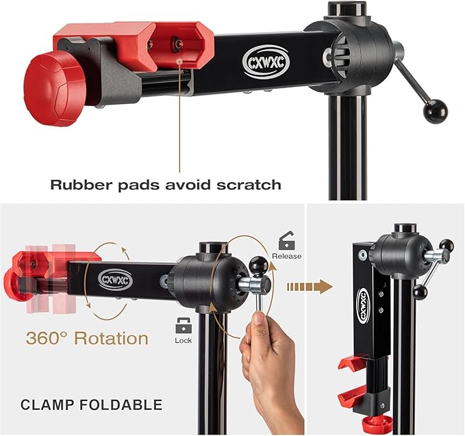 CXWXC Bike Repair Stand - Bicycle Stand For Maintenance Workstand - Ebike Repair Stand Shop Home Mechanics for Mountain Road Bike and E Bike (Black)-StrideForce Fitness