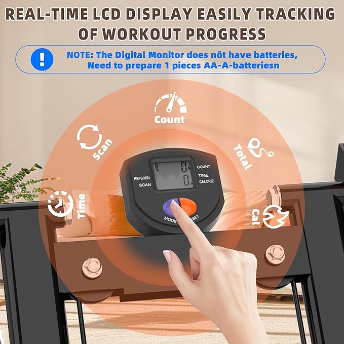 Stair Stepper for Home Gym - Foldable Vertical Climber Machine for Full-Body Workout, Cardio Exercise Machine with LCD Monitor, Adjustable Handlebar&Non-Slip Pedals -for Women&Men-StrideForce Fitness