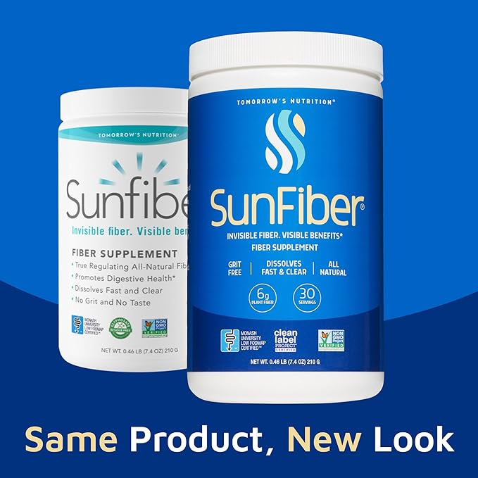 Tomorrow's Nutrition, Sunfiber, Prebiotic Fiber Supplement for Digestive Health, Low FODMAP, Gluten-Free, Unflavored, 30 Servings-StrideForce Fitness