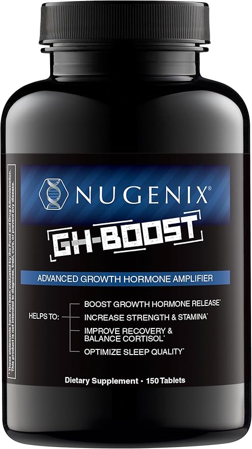 Nugenix GH-Boost - Advanced HGH Boosting Supplement for Men – Support Energy, Endurance, Sleep, with KSM-66, GABA, Arginine, Glutamine, Ashwagandha, 150ct-StrideForce Fitness