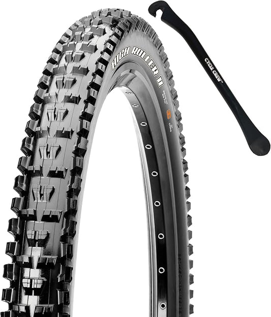 MAXXIS High Roller II Mountain Bike Tire - 26" 27.5" & 29" - Bundle with Cycle Crew Tire Lever-StrideForce Fitness