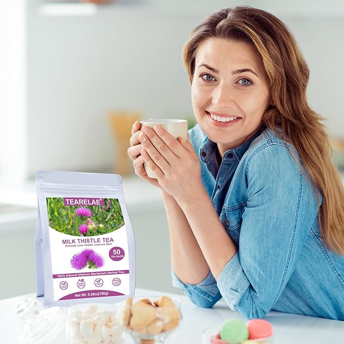 TEARELAE - Milk Thistle Tea - 3g x 50 Count - 100% Natural Milk Thistle Seeds Tea Bags - Non-GMO-StrideForce Fitness