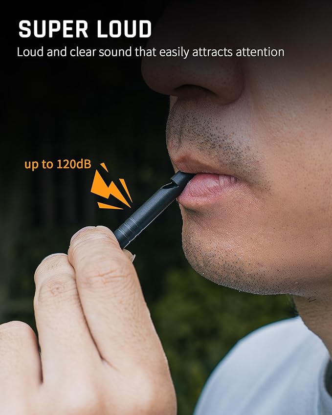 TISUR Titanium Emergency Whistle,120db Safety Whistle with Lanyard,Outdoor Survival Small Whistle for Life Saving,Hiking,Pets Training,Coach Sports-StrideForce Fitness