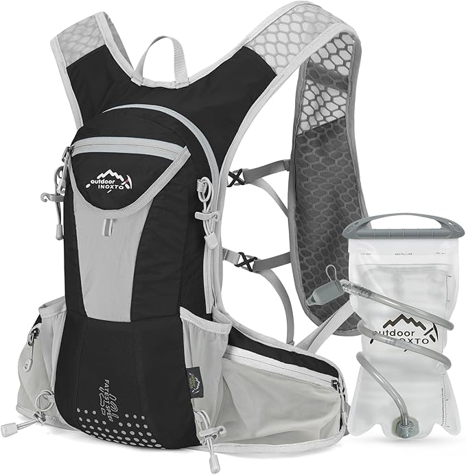 Hydration Pack Backpack, Lightweight Water Backpack with 2L Leakproof Hydration Bladder Daypack for Men Women,Running Hydration Vest for Outdoor Trail-StrideForce Fitness