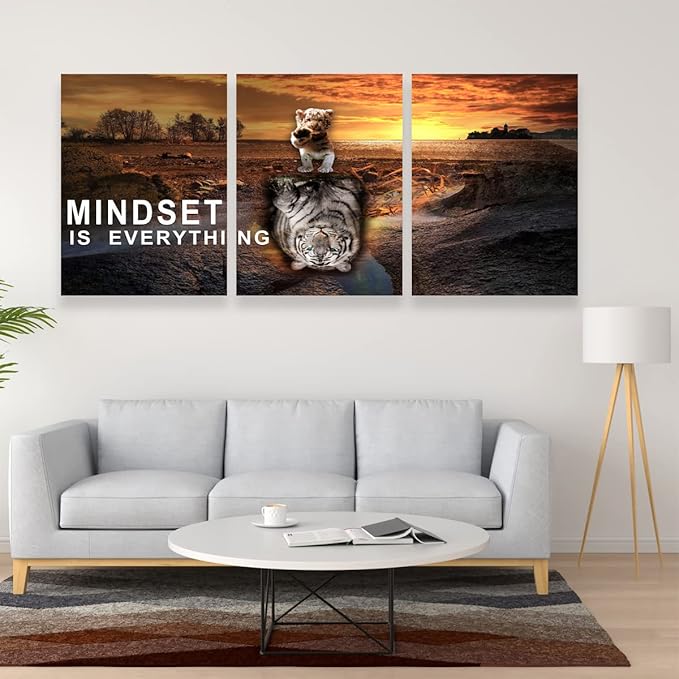 Inspirational Entrepreneur Quotes Office Wall Decor - 3 Pieces Wall Art for Living Room & Bedroom (36" W x 16''H)-StrideForce Fitness