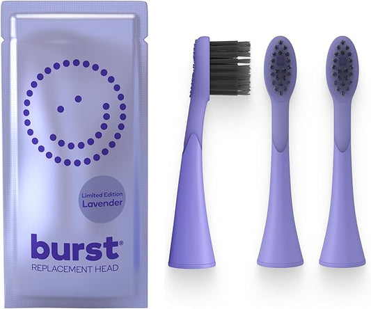 BURST Genuine Replacement Heads for Original Sonic Electric Toothbrush (Lavender/3 Pack) | Ultra Soft Bristles for A Clean Deep | Stain & Plaque Removal
