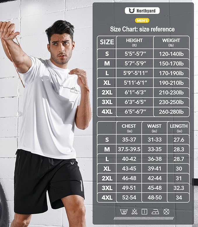 NORTHYARD Men's UPF 50+ Sun Protection Shirts Swim SPF UV Quick Dry Short Sleeve T-Shirts for Athletic Fishing Rash Guard-StrideForce Fitness