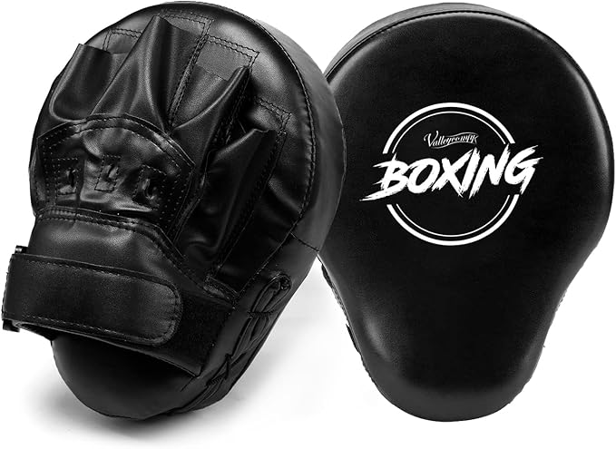 Valleycomfy Boxing Curved Focus Punching Mitts- Leatherette Training Hand Pads-StrideForce Fitness