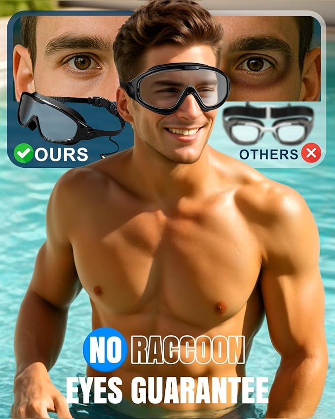 Rantizon Swim Goggles 2 Pack, Wide View Anti Fog&UV Swimming Goggles for Audlt, No Leaking Swim Glasses for Men Women Kids-StrideForce Fitness
