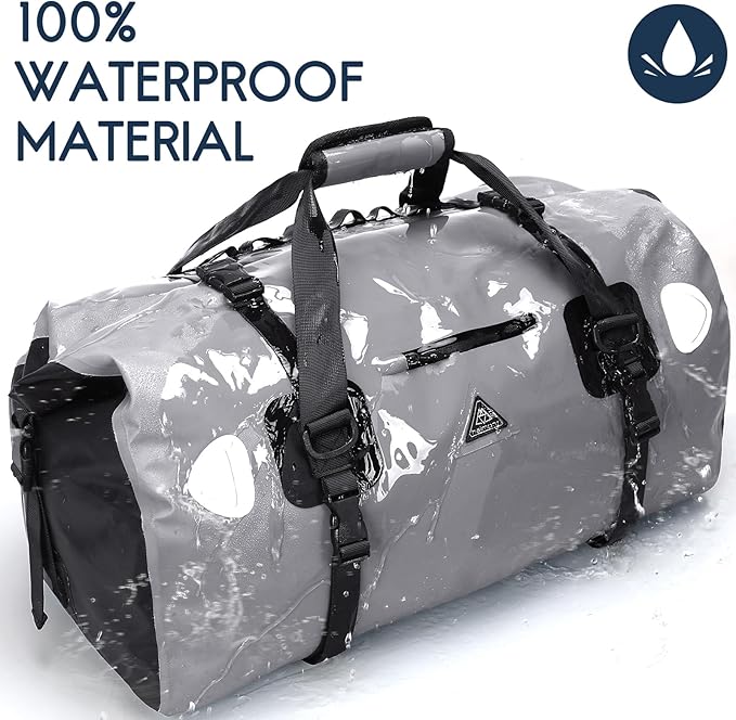 Haimont Waterproof Duffel Bag Roll-top Dry Duffel Bag with Quick-fixed Straps for Motorcycling, Rafting, Boating, SUP, Kayaking, Travel, 50L/70L-StrideForce Fitness
