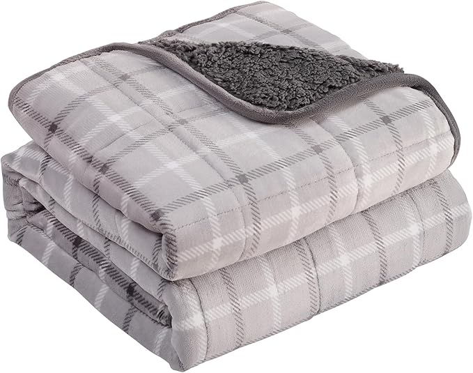 L'AGRATY Weighted Blanket - 48"x72" 15lbs Soft Breathable Heavy Blanket Flannel Material with Glass Beads for Adult All-Season Summer Fall Winter Soft Thick Comfort-StrideForce Fitness