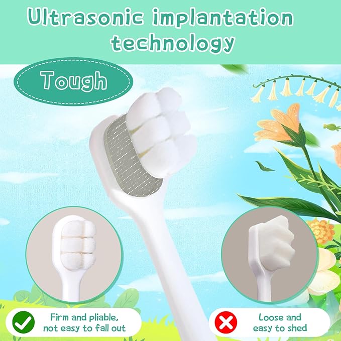 Toddler Toothbrush with Tongue Cleaner, Extra Soft Bristles for Kids 1-6，BPA-Free Baby Toothbrush with Ergonomic Grip & Non-Slip Handle， Kid Toothbrush for Gentle Care & Safe Brushing (Green, 1 Count)