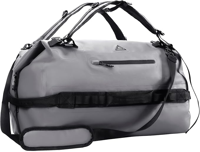 Haimont Large Waterproof Duffel Backpack Roll-Top Heavy Duty Dry Duffle Bag for Boating, Travel, Motorcycle, Kayaking, Camping, 60L-StrideForce Fitness