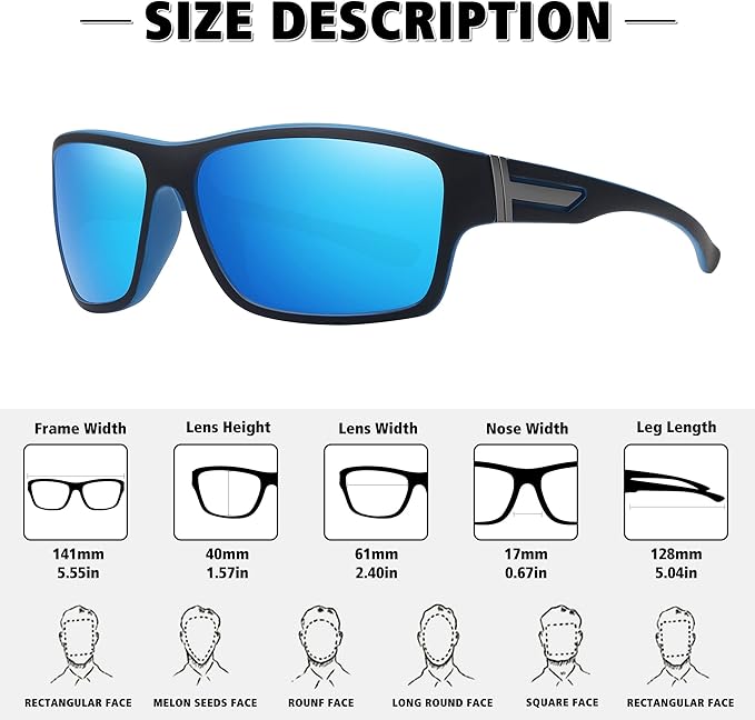 STORYCOAST Polarized Sports Sunglasses for Men Women Unbreakable Frame Cycling Fishing Driving-StrideForce Fitness