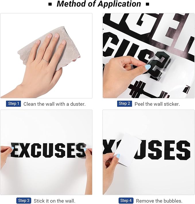 Zonon 3 Pieces Gym Wall Decal, Be Stronger Than Your Excuses, No Pain No Gain Beast Mode Inspirational Quotes Vinyl Wall Art Fitness Exercise Wall Sticker for Gym Office Home Decor-StrideForce Fitness