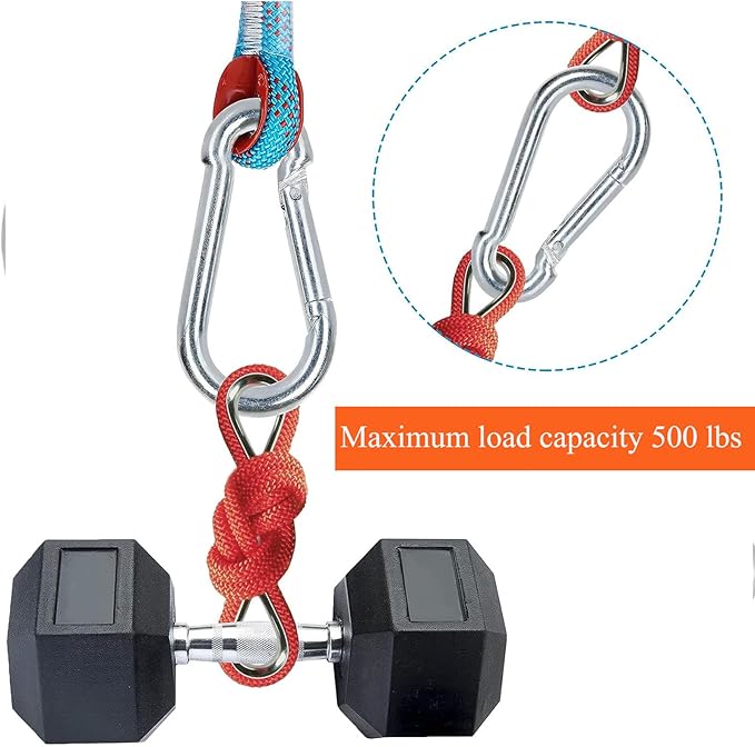 Spring Snap Hooks M5 M6 M8 M10 Carabiner Heavy Duty Carabiner Clips Galvanized Steel Quick Links Caribiniers Hammocks Hooks for Camping Hiking Outdoor Swing Pet Leash Gym-StrideForce Fitness