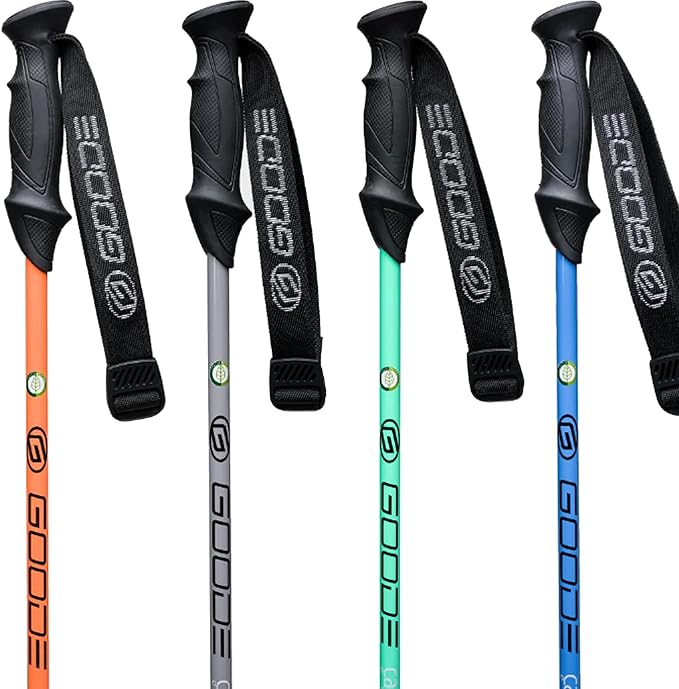GOODE Carbon Neutral Ski Poles – Ultra-Lightweight & Durable Eco-Friendly Composite – High-Performance Shock Absorbing Downhill Ski Poles for Men & Women - Pair-StrideForce Fitness