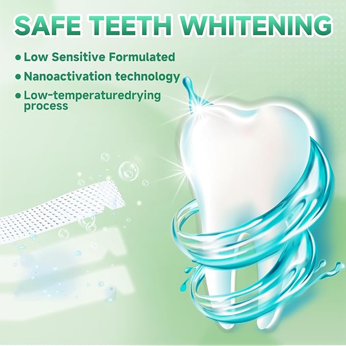 Teeth Whitening Strips for Sensitive, 42 Strips Whitener Safe Whitestrip, Deep Stains Removal Tooth Whitening, Enamel Safe Non-Slip Dry Strip Technology for Whiter Teeth,Coconut