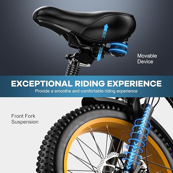 Foldable Electric Bike for Adults, Peak 1000W Brushless Motor 30MPH 70Miles City Commuter Ebike, 48V 20AH Lithium Battery, 20" Fat Tire 7-Speed E-Bicycle with Front Suspension Colourful LCD Display-StrideForce Fitness