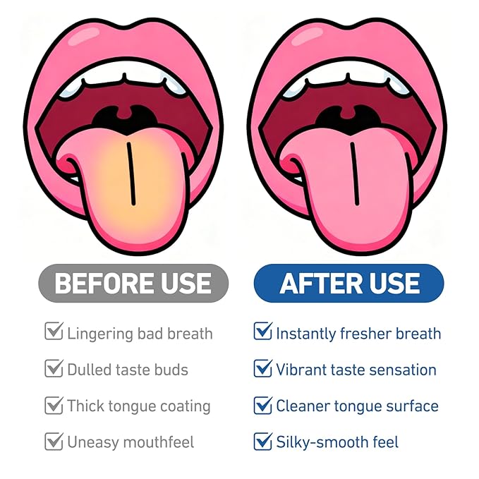 RAZOKO Tongue Cleaner with Safe Fold-Back Tooth Pick,100 Count BPA Free Disposable Tongue Scraper,Hygienic Scraper for Clean Tongue & Promote Fresh Breath