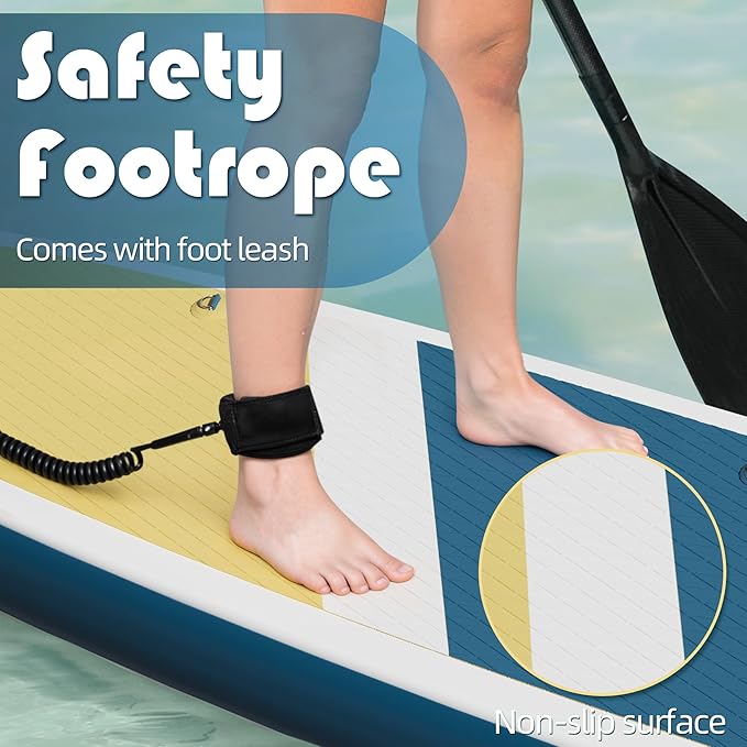 Inflatable Stand Up Paddle Board with SUP Accessories & Backpack. Paddle Boards for Adults. Non-Slip Deck, Wide Stance, Bottom Fin, Double Action Pump.-StrideForce Fitness