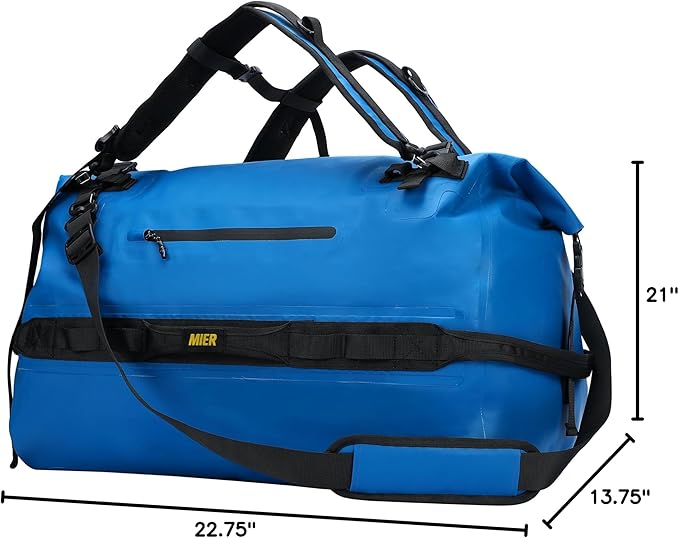 MIER Large Waterproof Duffel Bag Rolltop Dry Backpack Duffle Bags for Kayaking, Rafting, Boating, Swimming, Camping, Travel, Gym, Beach, 60L/80L-StrideForce Fitness