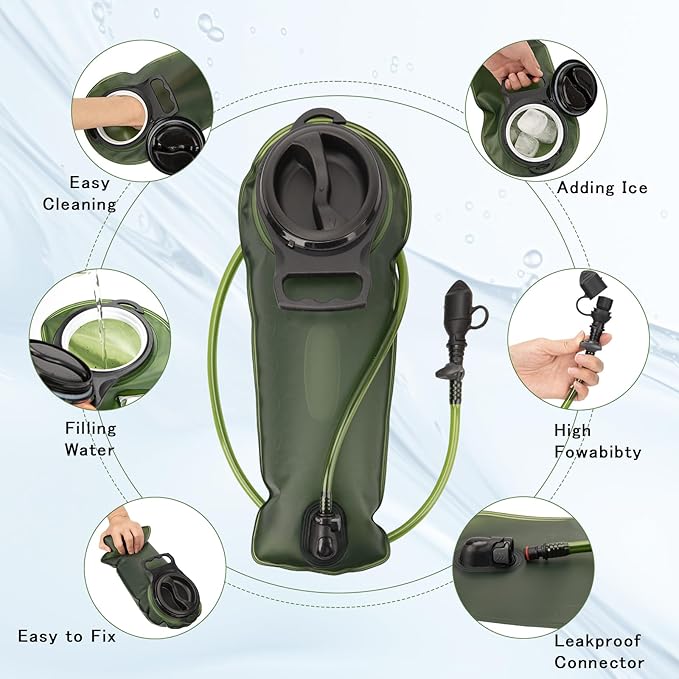 Small Hiking Backpack,Lightweight Water Backpack with 2L Water Bladder Phone Pocket Hydration Pack for Cycling Climbing Biking-StrideForce Fitness