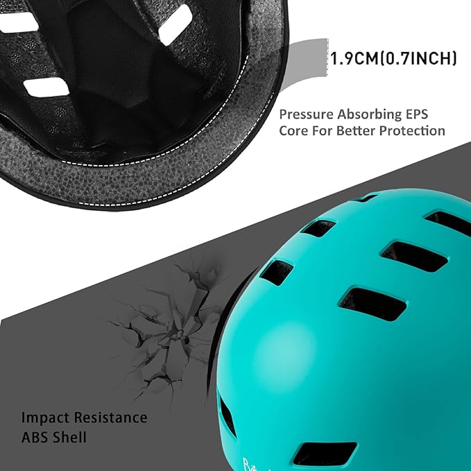 Bike Helmet 3 Sizes for Teenager Kids Youth Adults,Bavilk Skateboard Helmet Adjustable Multi-Sport Bicycle Cycling Scooter Roller Skate Inline Skating Rollerblading for Girls Boys Women Men Teen-StrideForce Fitness