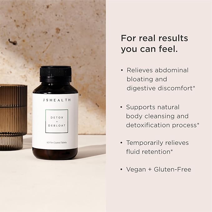 JSHealth Vitamins Detox and Debloat Liver Health Formula | Liver Detox Pills | Debloating Formula with Milk Thistle, Turmeric, Fennel | Liver Cleanse Supplement (60 Tablets, Pack of 2)-StrideForce Fitness