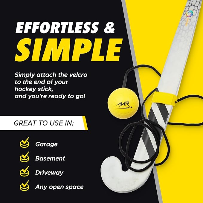 LLC - Hockey Trainer, Professional Field Hockey Ball for Solo Hockey Training, Off-Field Speed Training System, Hockey Stick Handling Balls, Portable with Sturdy Bungee Line, 1 Count-StrideForce Fitness