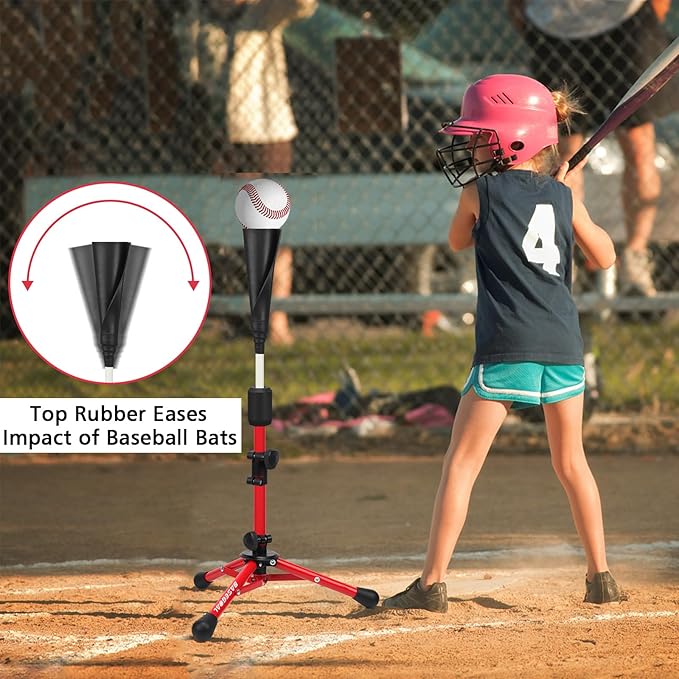 Baseball Tee for Kids,Batting Tee,Softball Tee,Youth Hitting Tee,Teeball Tee,Travel Tee,Easy Adjustable Height-StrideForce Fitness