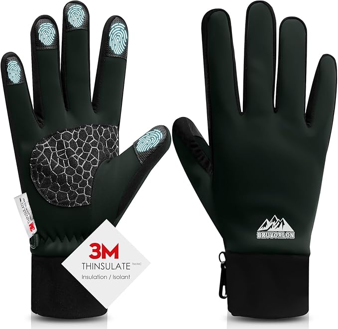 Bruvoalon Winter Gloves for Women & Men, 3M Thermal Insulation, Lycra Fabric, Windproof, Touchscreen, Anti-Slip, Cold Weather-StrideForce Fitness
