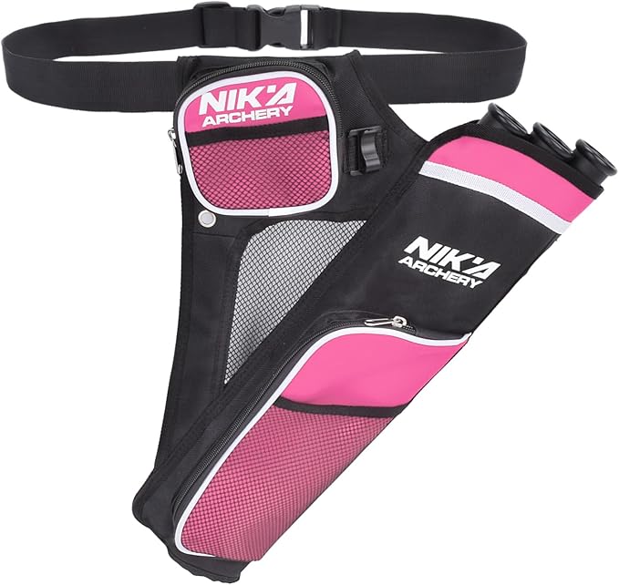 Archery Arrow Quiver Holder, 3-Tubes Hip Quiver Arrow Bag with Adjustable Belt for Youth & Adults Arrows Hunting Target Practicing-StrideForce Fitness